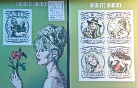 2018-07-03 SWITZERLAND Zurich 145 - Brigitte Bardot Stamps in Philatelei Walter Window on Oberdorfstrasse