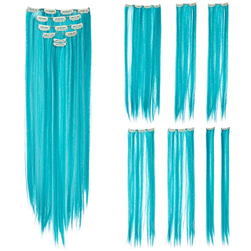Swacc 7 Pcs Full Head Party Highlights Clip On In Hair Extensions